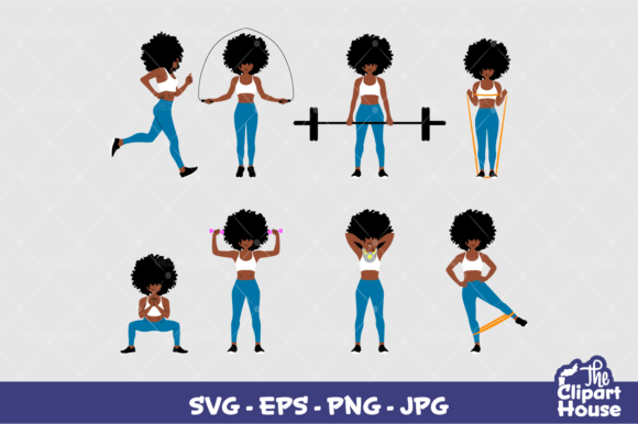 Afro Fitness Bundle: A Versatile Creative Resource for Modern Designers