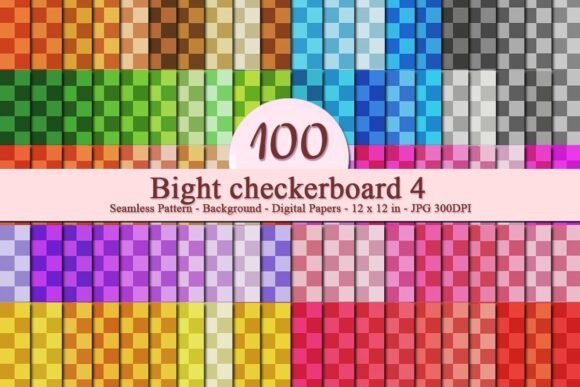 Bight Checkerboard 4 Seamless Pattern