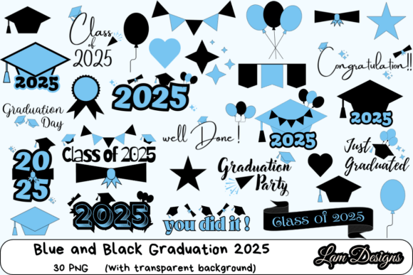 Blue and Black Graduation 2025 Png: Elevating Designs with Modern, Professional Graphics