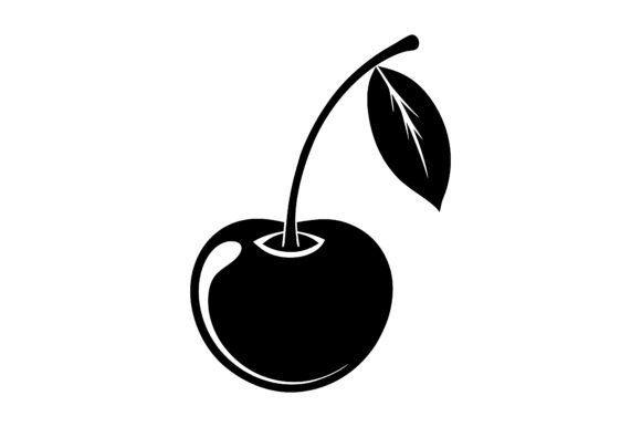 Cherry Pair Clipart Silhouette Icon: A Versatile Design Element for Creative Projects