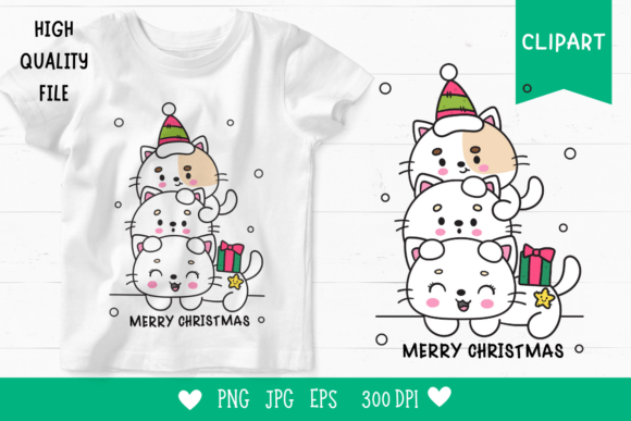 Christmas Cat Kawaii Kitten Xmas Cartoon: A Versatile Digital Asset for Holiday Creativity