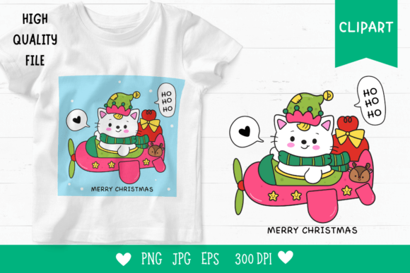 Christmas Cats Clipart Airplane Xmas: A Versatile Digital Asset for Festive Creativity