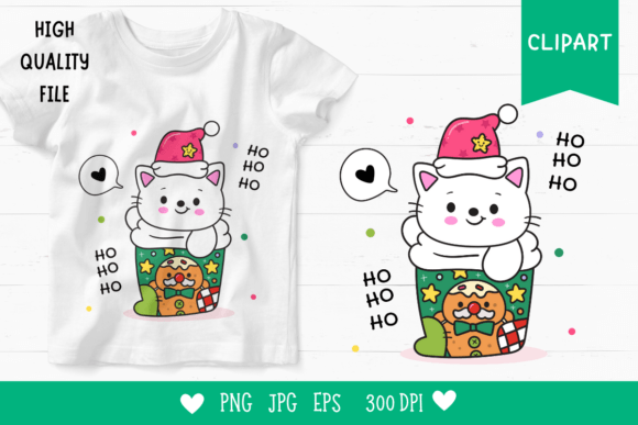 Christmas Cats Clipart in Xmas Sock: A Cute and Versatile Design for Holiday Cheer