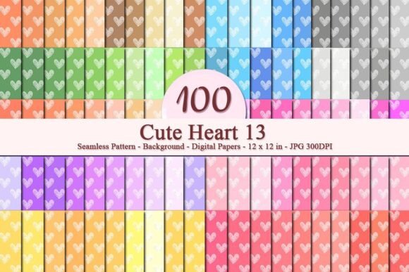 Cute Heart 13 Seamless Pattern: A High-Quality Design for Versatile Creative Use