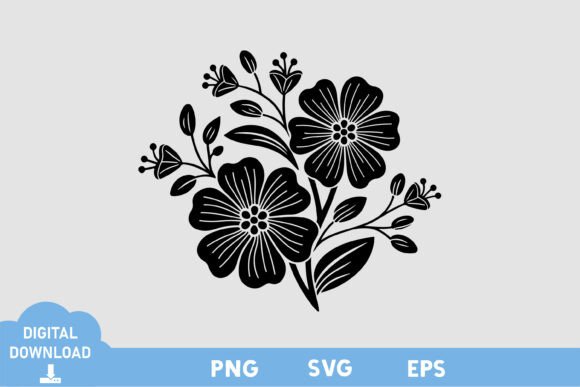 Floral Black and White Design 11: A Timeless Logo for Modern Branding