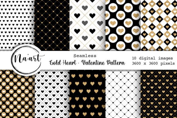 Gold Heart-Valentines Pattern: A Versatile Design for Love and Creativity