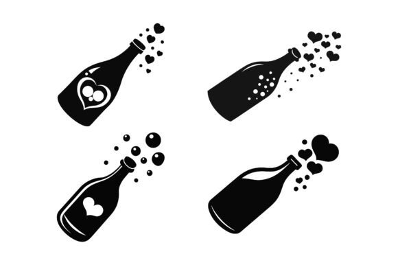 Heart Bubble Bottle Silhouette Bundle: A Versatile Design Resource for Creative Projects