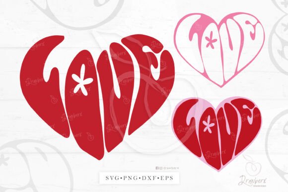 Love Heart SVG, Groovy Retro Shirt PNG: A Modern Design Solution for Creative Projects