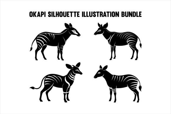 Okapi Silhouette Illustration Bundle – A Versatile Resource for Creative Projects