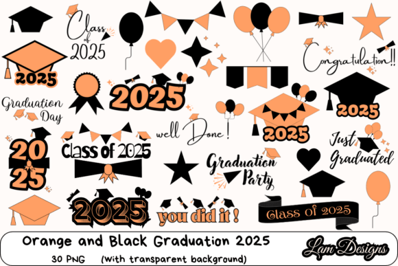 Orange and Black Graduation 2025 Png: A Versatile Resource for Creative Projects