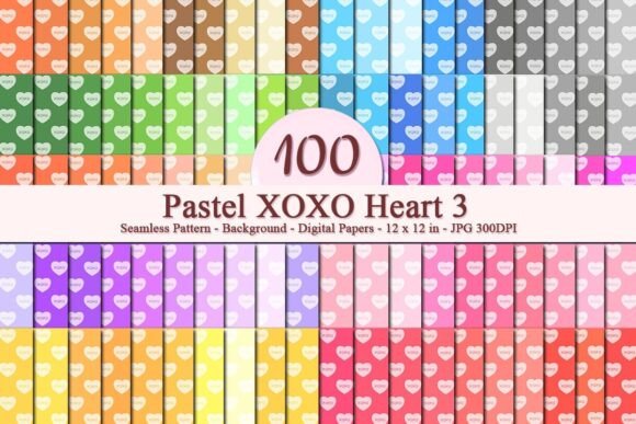 Pastel XOXO Heart 3 Seamless Pattern: A Versatile Design for Modern Creations