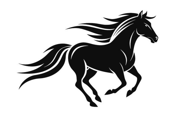 Running Horse Icon Silhouette Vector: A Versatile Design Asset for Creatives