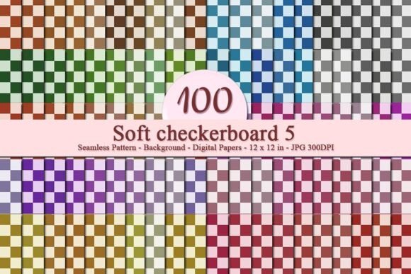 Soft Checkerboard 5 Seamless Pattern